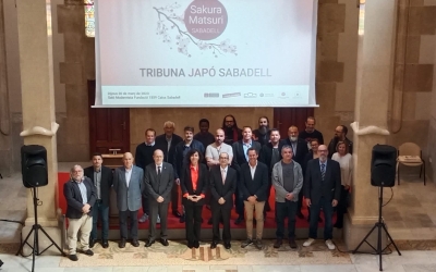 Els participants a aquesta tribuna juntament a Lluís Matas, Montse González | Cedida